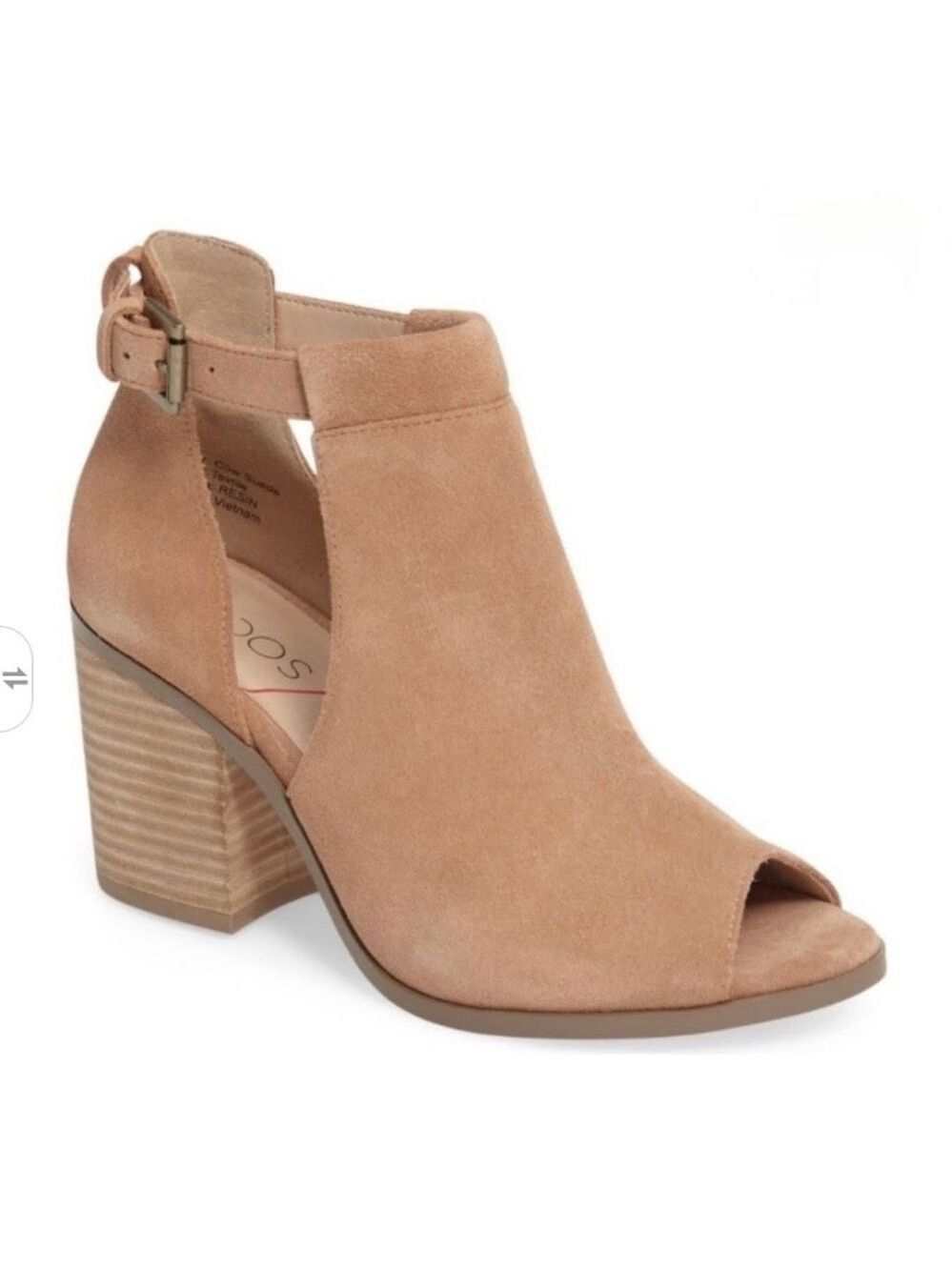 Sole Society Ferris Suede Peep Toe Block Heels Size 8.5